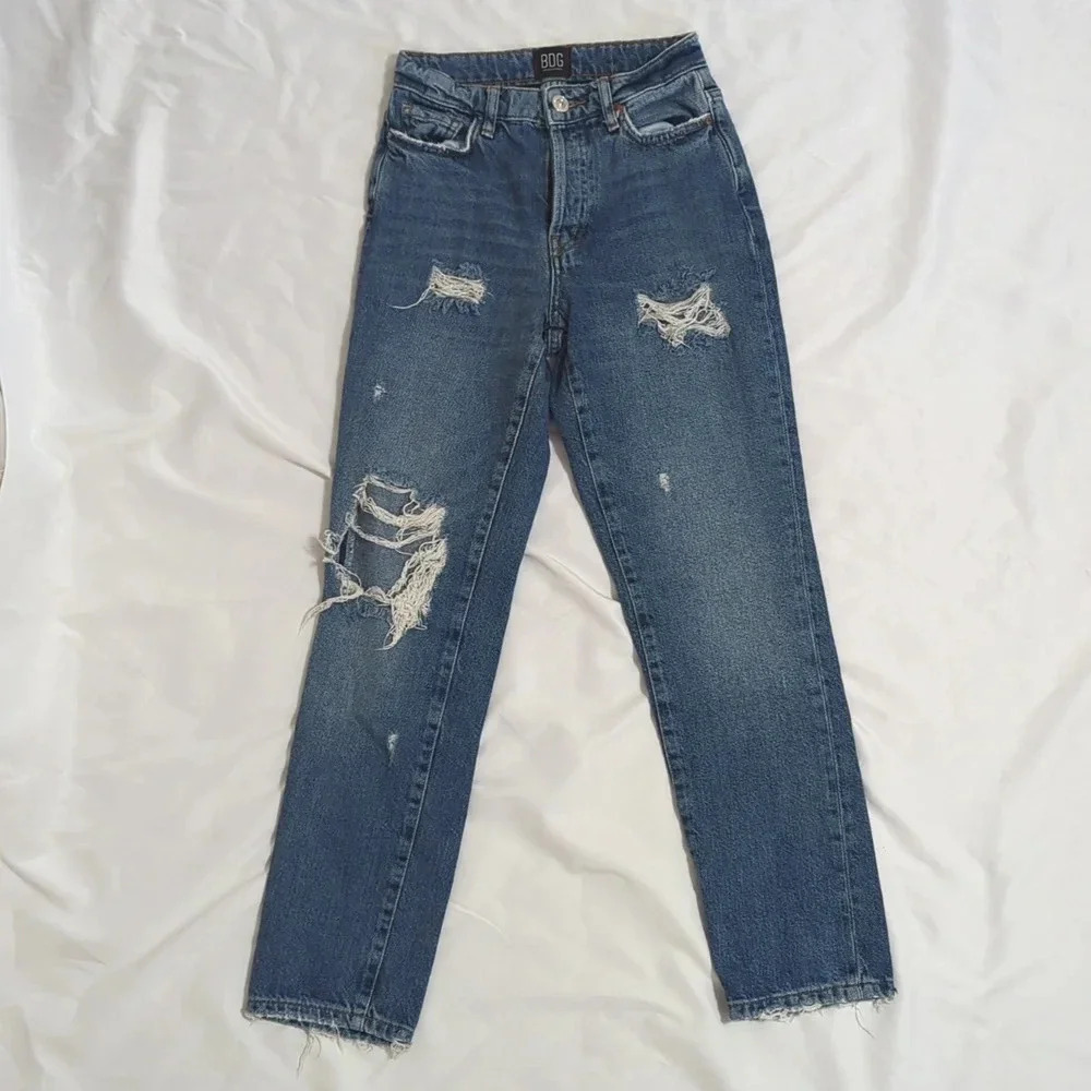 BDG Distressed Slim Straight Jeans, Color Blue Size 24